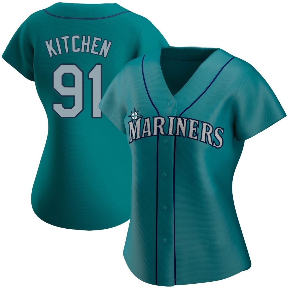 Authentic Austin Kitchen Women's Seattle Mariners Aqua Alternate Jersey