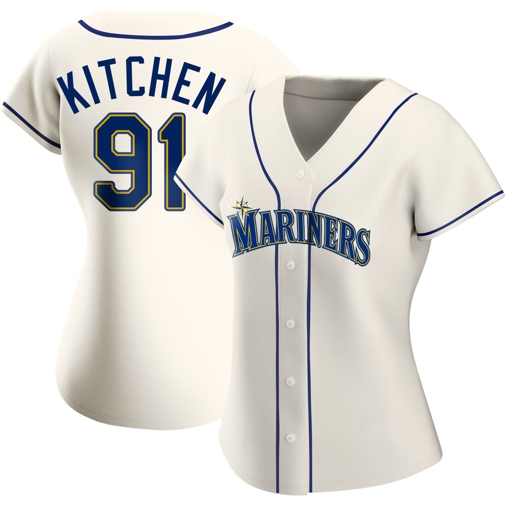 Authentic Austin Kitchen Women's Seattle Mariners Cream Alternate Jersey Authentic Austin Kitchen Women's Seattle Mariners Cream Alternate Jersey
