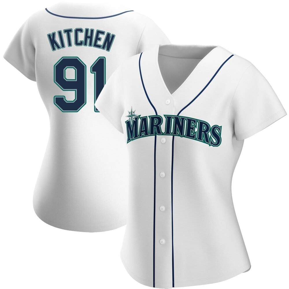 Authentic Austin Kitchen Women's Seattle Mariners White Home Jersey