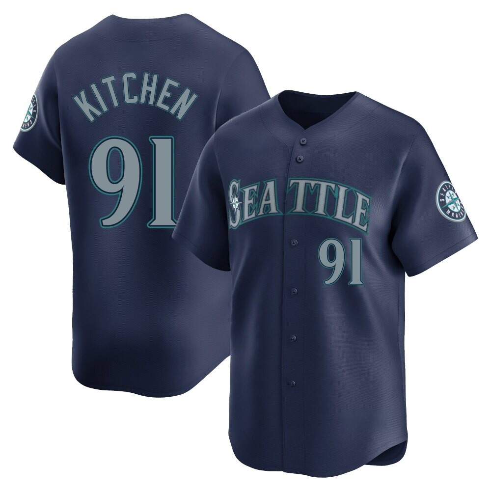 Limited Austin Kitchen Men's Seattle Mariners Navy Road Jersey Limited Austin Kitchen Men's Seattle Mariners Navy Road Jersey