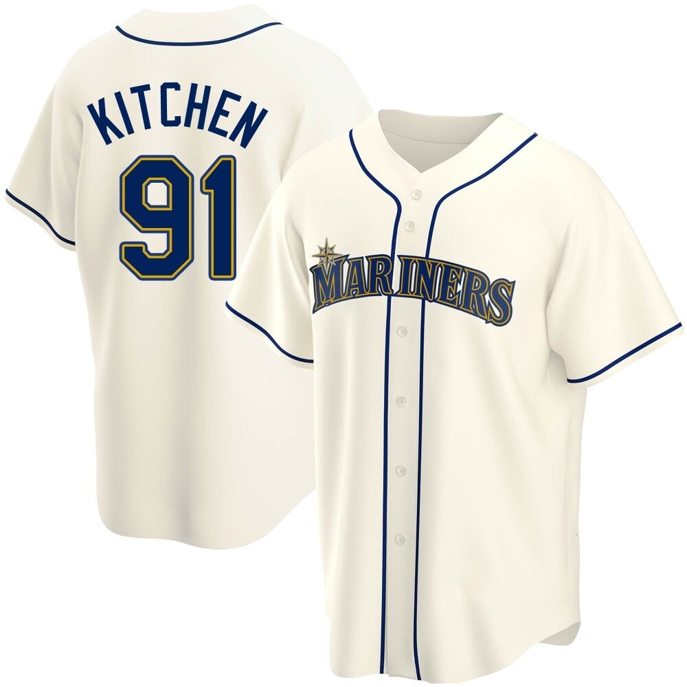 Replica Austin Kitchen Youth Seattle Mariners Cream Alternate Jersey Replica Austin Kitchen Youth Seattle Mariners Cream Alternate Jersey