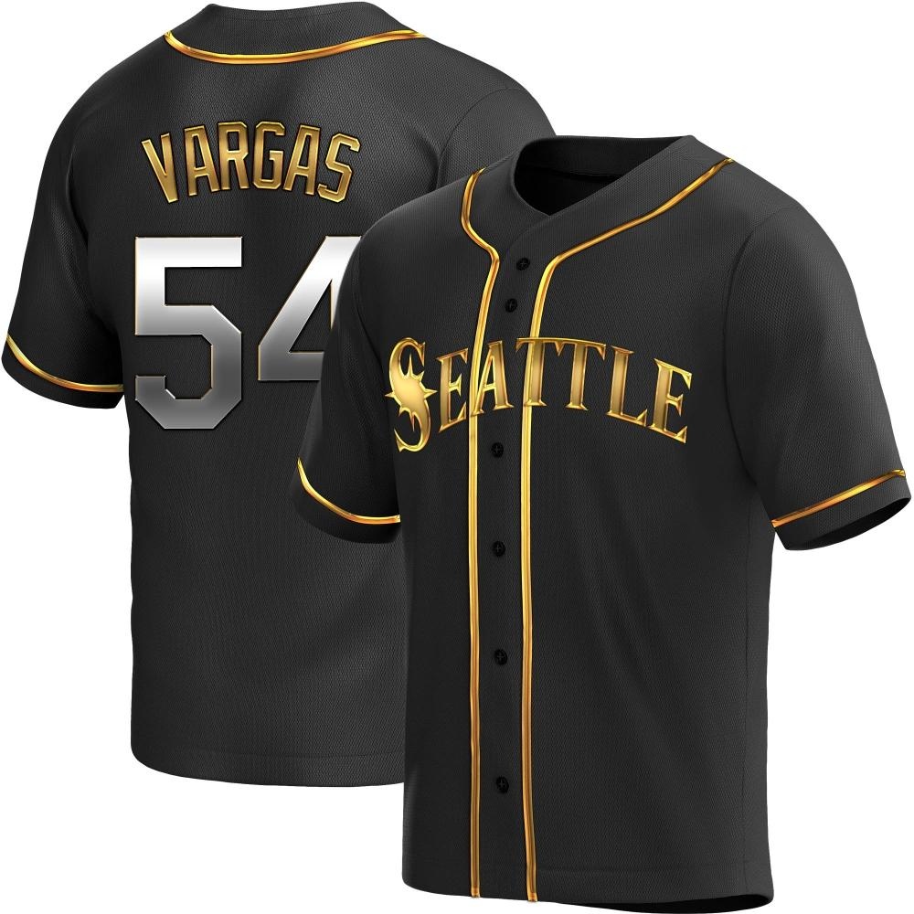 Replica Carlos Vargas Youth Seattle Mariners Black Golden Alternate Jersey Replica Carlos Vargas Youth Seattle Mariners Black Golden Alternate Jersey