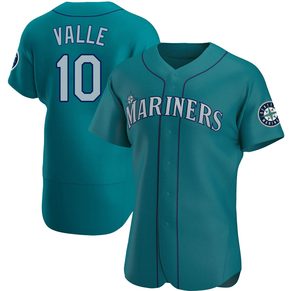 Authentic Dave Valle Men's Seattle Mariners Aqua Alternate Jersey Authentic Dave Valle Men's Seattle Mariners Aqua Alternate Jersey