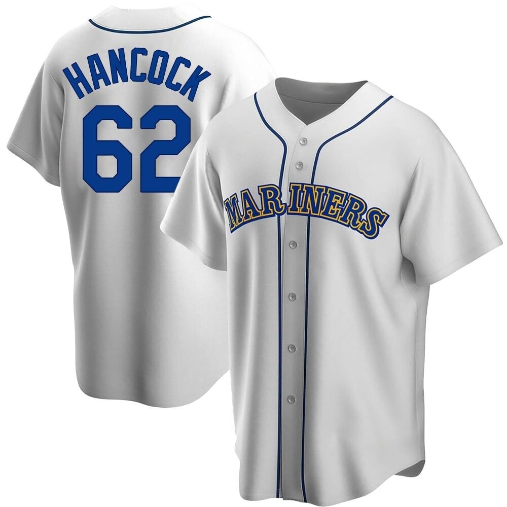 Replica Emerson Hancock Youth Seattle Mariners White Home Cooperstown Collection Jersey Replica Emerson Hancock Youth Seattle Mariners White Home Cooperstown Collection Jersey