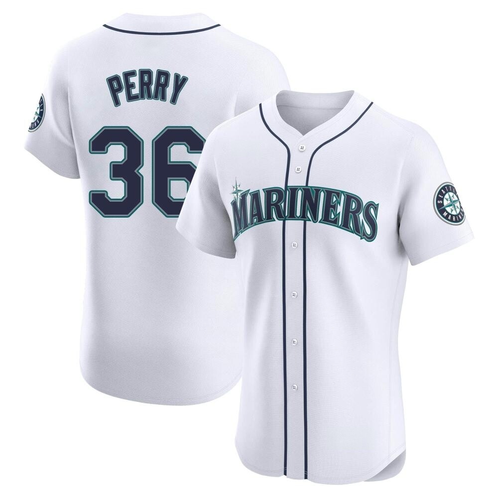 Elite Gaylord Perry Men's Seattle Mariners White Home Jersey