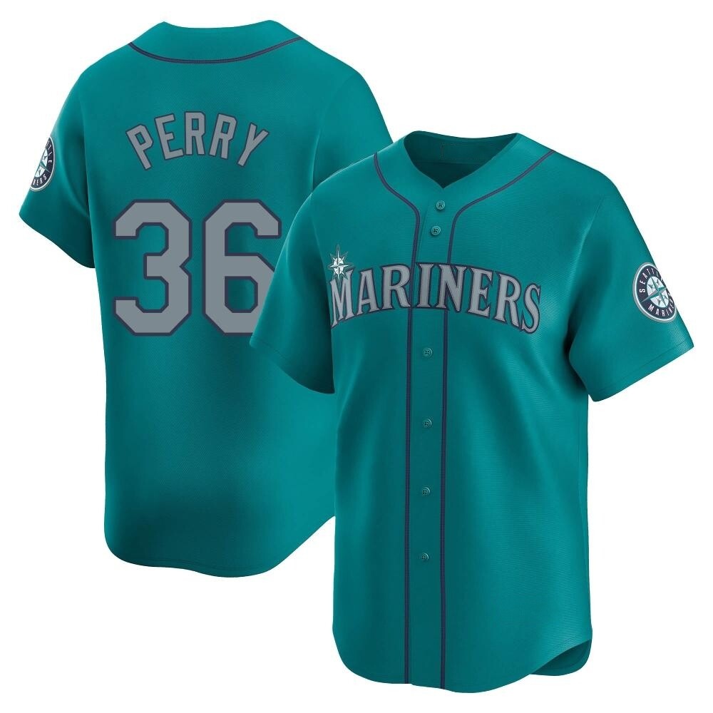 Limited Gaylord Perry Men's Seattle Mariners Aqua Alternate Jersey