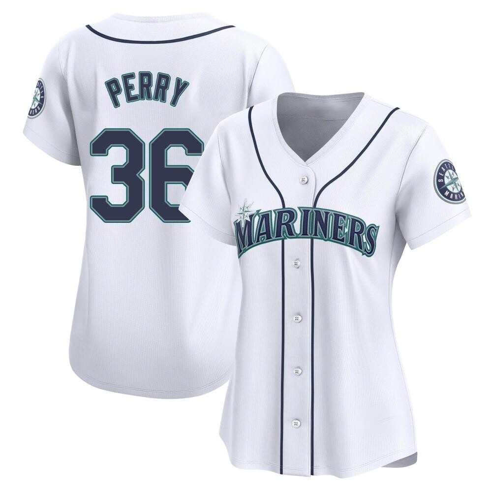 Limited Gaylord Perry Women's Seattle Mariners White Home Jersey Limited Gaylord Perry Women's Seattle Mariners White Home Jersey