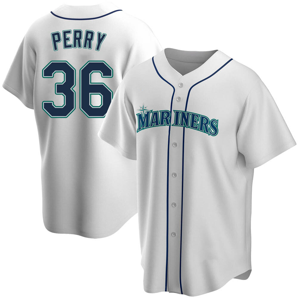 Replica Gaylord Perry Men's Seattle Mariners White Home Jersey