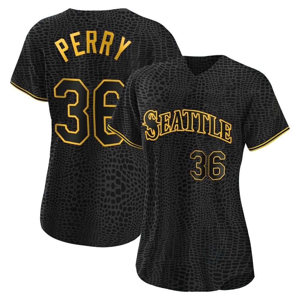 Replica Gaylord Perry Women's Seattle Mariners Black Snake Skin City Jersey Replica Gaylord Perry Women's Seattle Mariners Black Snake Skin City Jersey