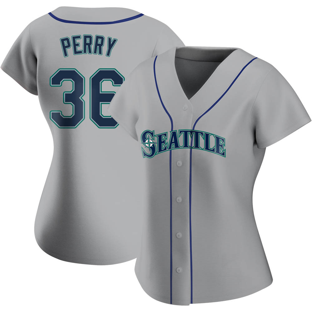 Replica Gaylord Perry Women's Seattle Mariners Gray Road Jersey Replica Gaylord Perry Women's Seattle Mariners Gray Road Jersey