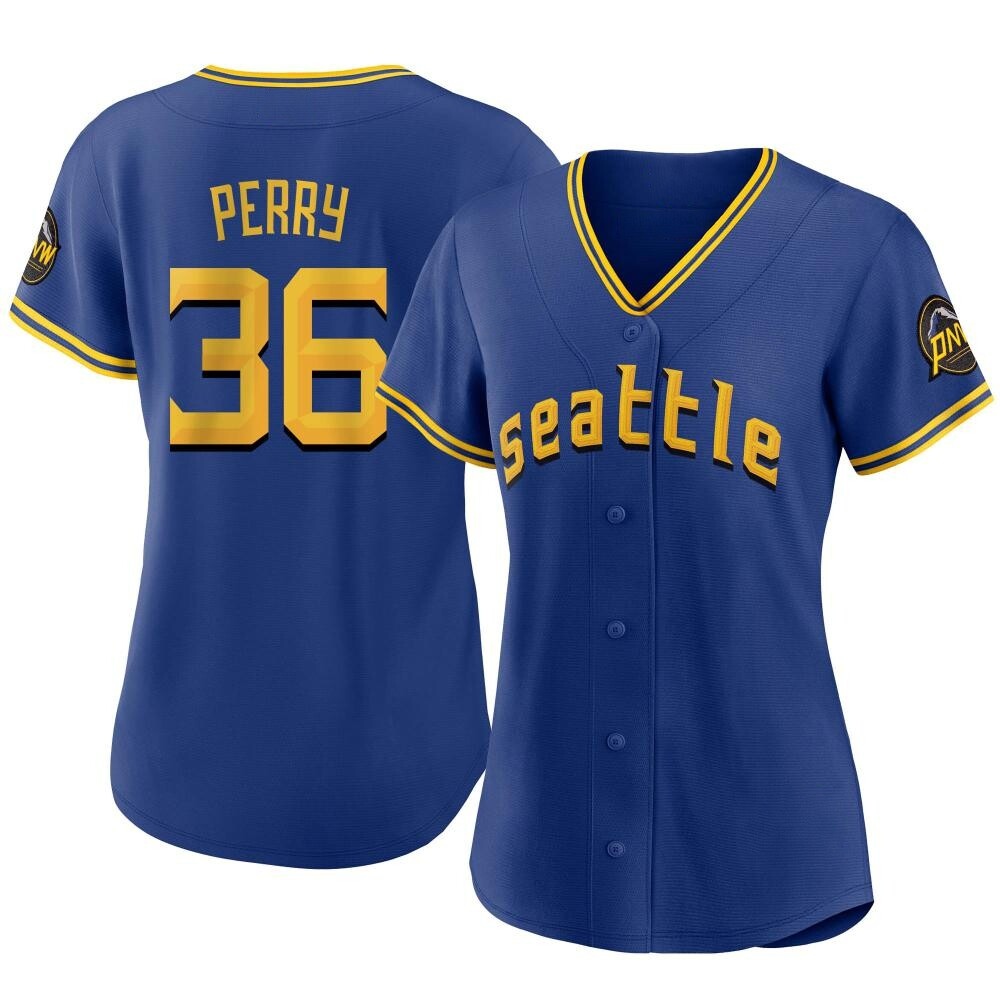 Replica Gaylord Perry Women's Seattle Mariners Royal 2023 City Connect Jersey Replica Gaylord Perry Women's Seattle Mariners Royal 2023 City Connect Jersey