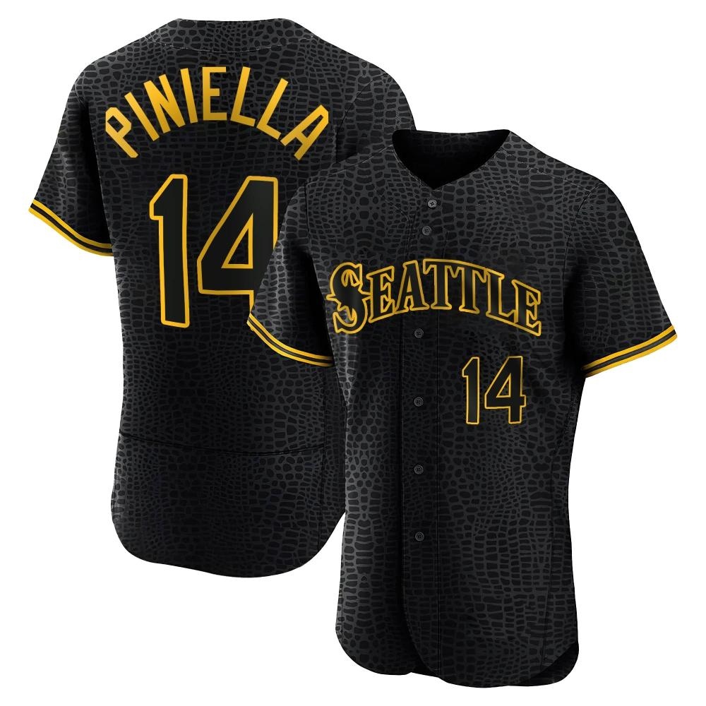 Authentic Lou Piniella Men's Seattle Mariners Black Snake Skin City Jersey Authentic Lou Piniella Men's Seattle Mariners Black Snake Skin City Jersey