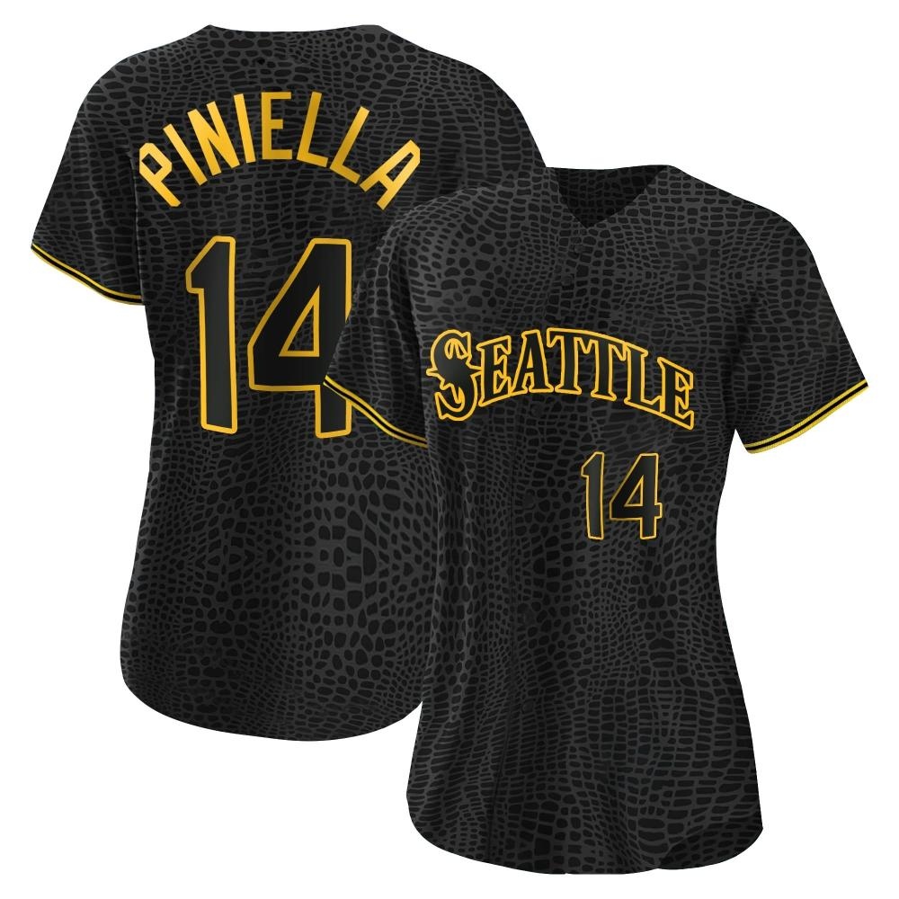 Replica Lou Piniella Women's Seattle Mariners Black Snake Skin City Jersey Replica Lou Piniella Women's Seattle Mariners Black Snake Skin City Jersey