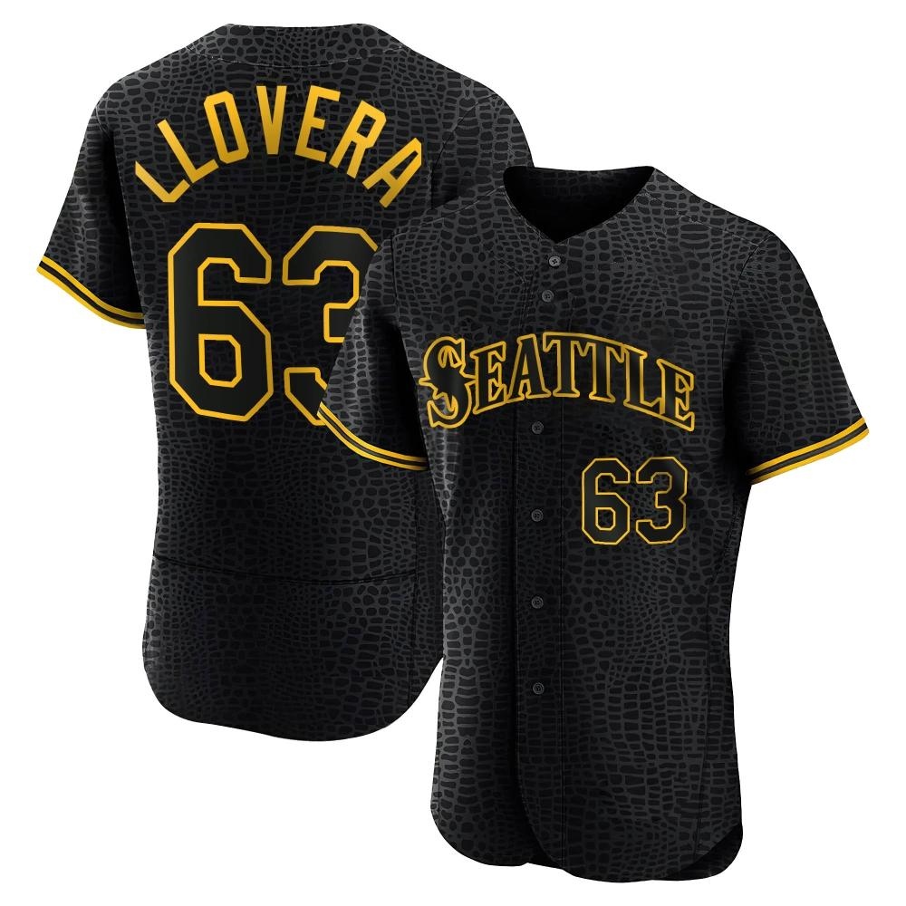 Authentic Mauricio Llovera Men's Seattle Mariners Black Snake Skin City Jersey Authentic Mauricio Llovera Men's Seattle Mariners Black Snake Skin City Jersey