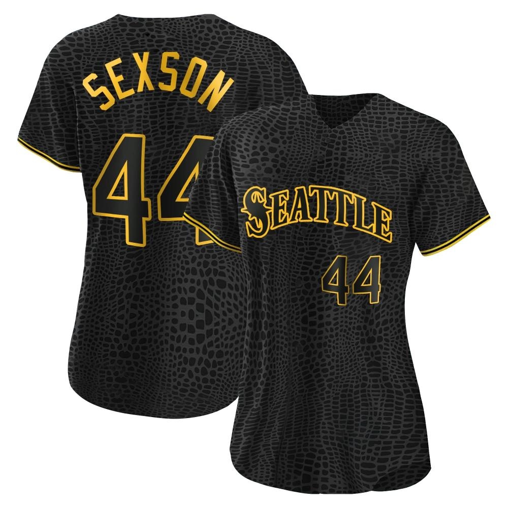 Authentic Richie Sexson Women's Seattle Mariners Black Snake Skin City Jersey Authentic Richie Sexson Women's Seattle Mariners Black Snake Skin City Jersey