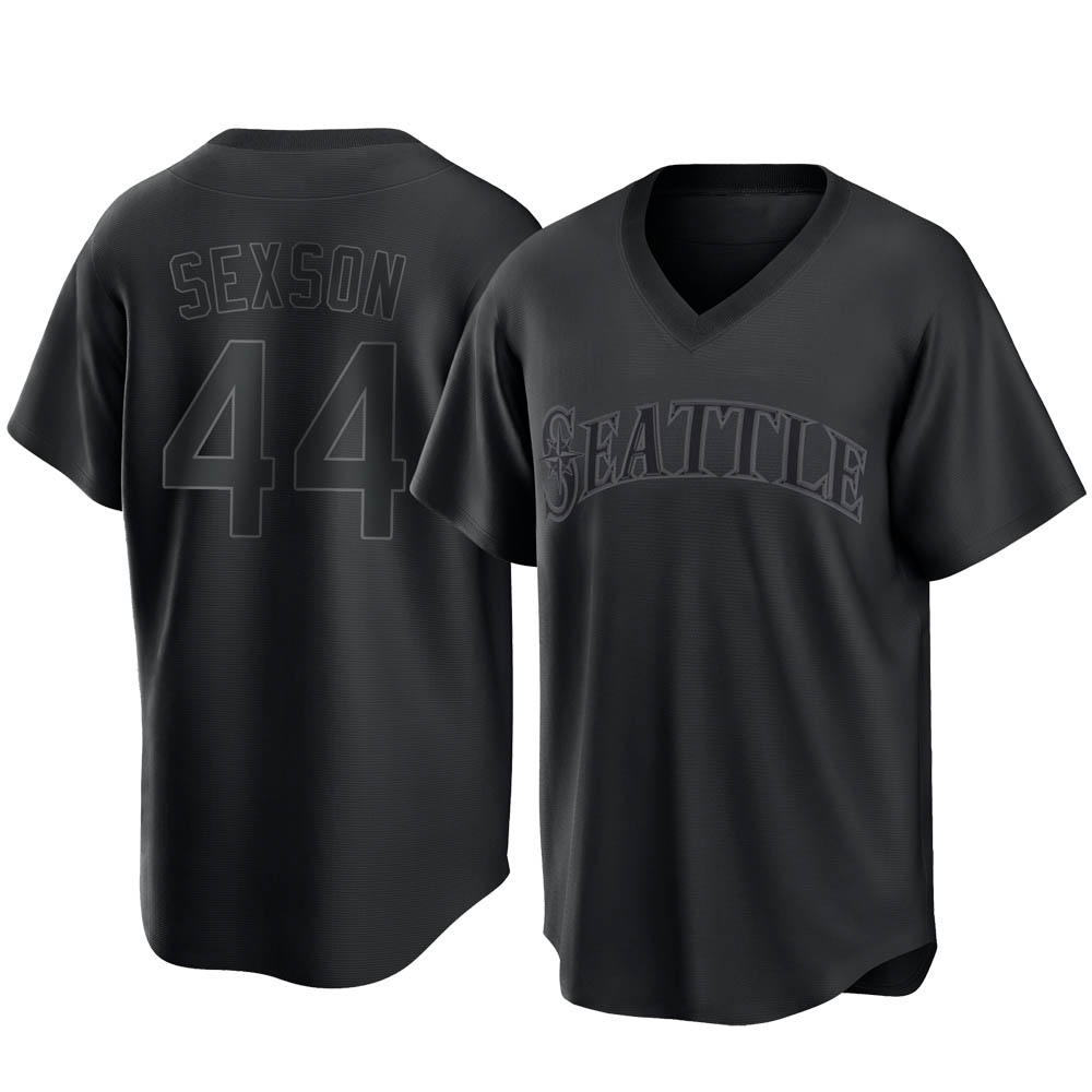 Replica Richie Sexson Men's Seattle Mariners Black Pitch Fashion Jersey Replica Richie Sexson Men's Seattle Mariners Black Pitch Fashion Jersey
