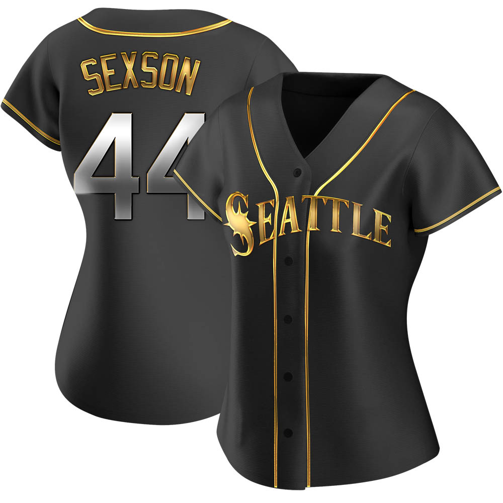 Replica Richie Sexson Women's Seattle Mariners Black Golden Alternate Jersey Replica Richie Sexson Women's Seattle Mariners Black Golden Alternate Jersey