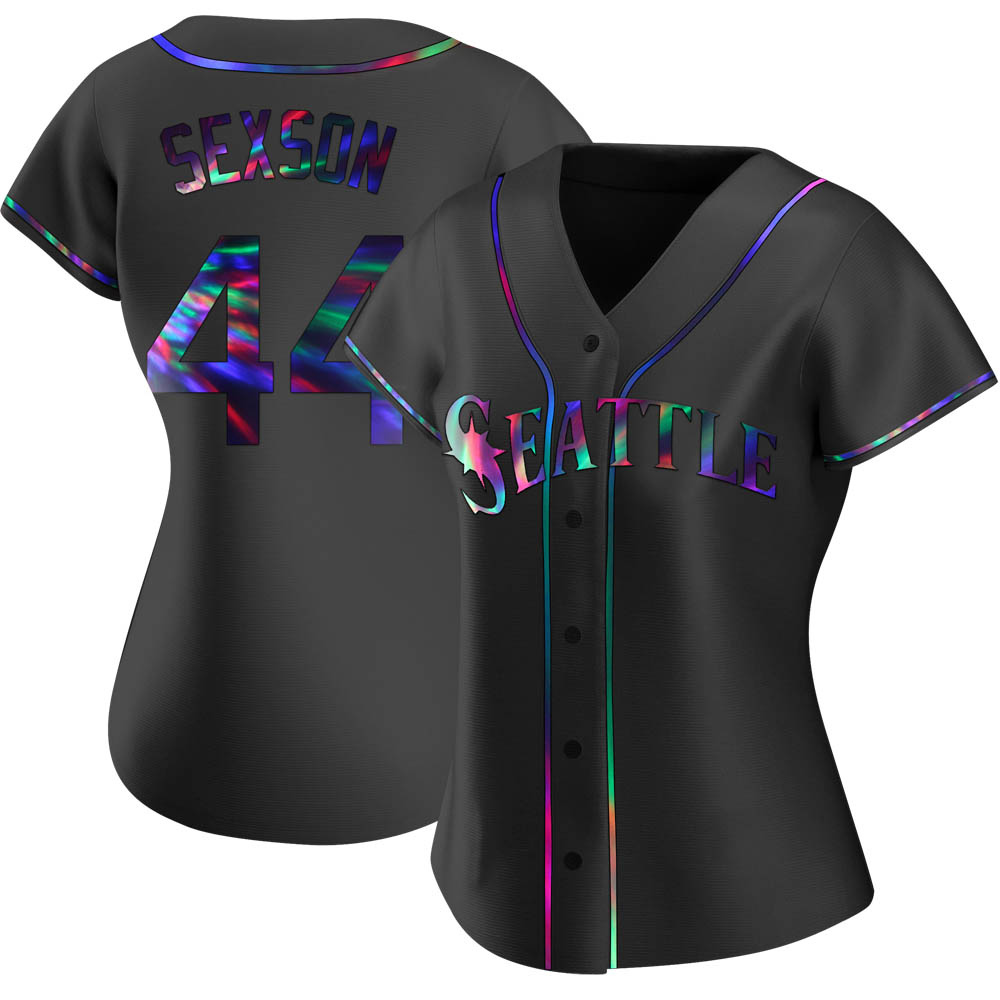 Replica Richie Sexson Women's Seattle Mariners Black Holographic Alternate Jersey Replica Richie Sexson Women's Seattle Mariners Black Holographic Alternate Jersey