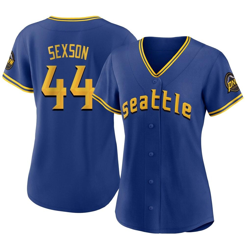 Replica Richie Sexson Women's Seattle Mariners Royal 2023 City Connect Jersey Replica Richie Sexson Women's Seattle Mariners Royal 2023 City Connect Jersey