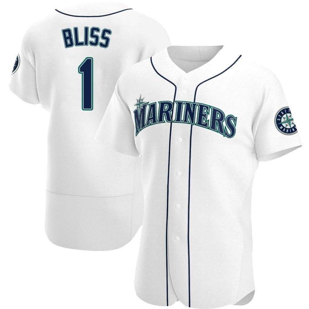Authentic Ryan Bliss Men's Seattle Mariners White Home Jersey Authentic Ryan Bliss Men's Seattle Mariners White Home Jersey
