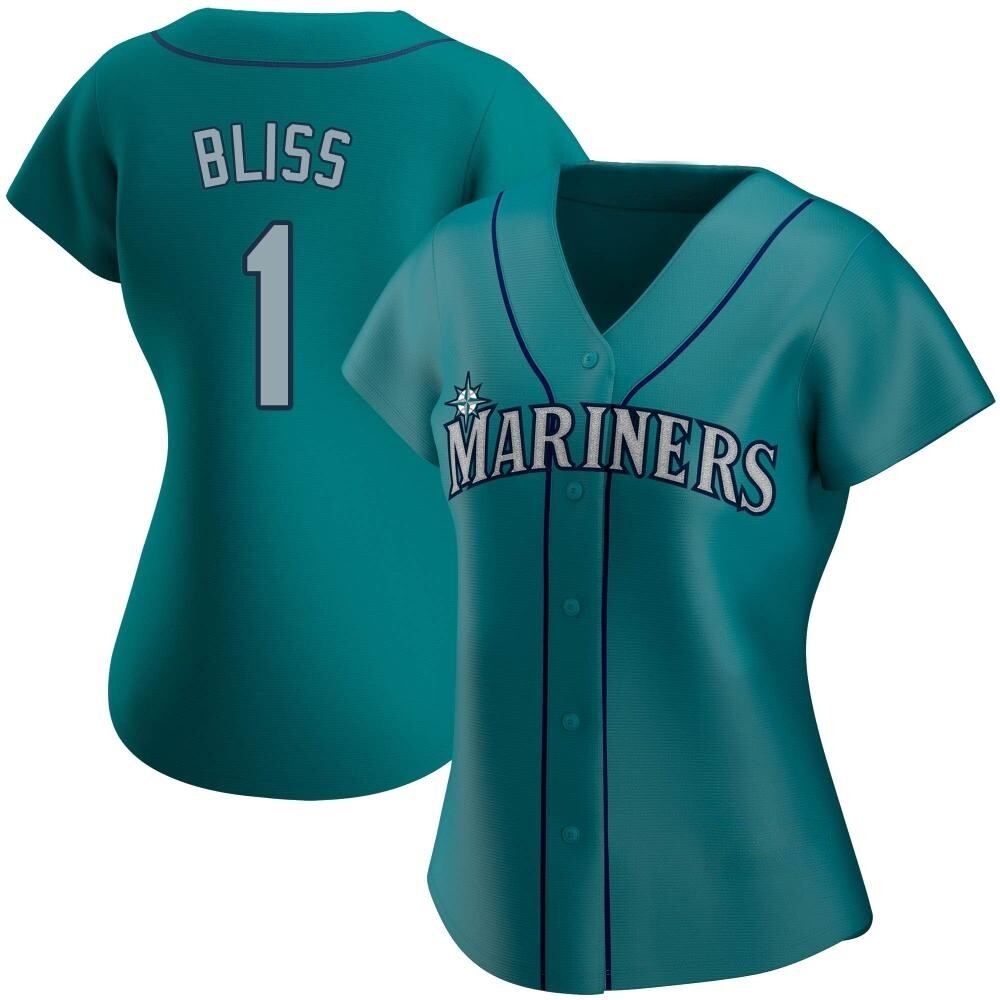 Authentic Ryan Bliss Women's Seattle Mariners Aqua Alternate Jersey Authentic Ryan Bliss Women's Seattle Mariners Aqua Alternate Jersey