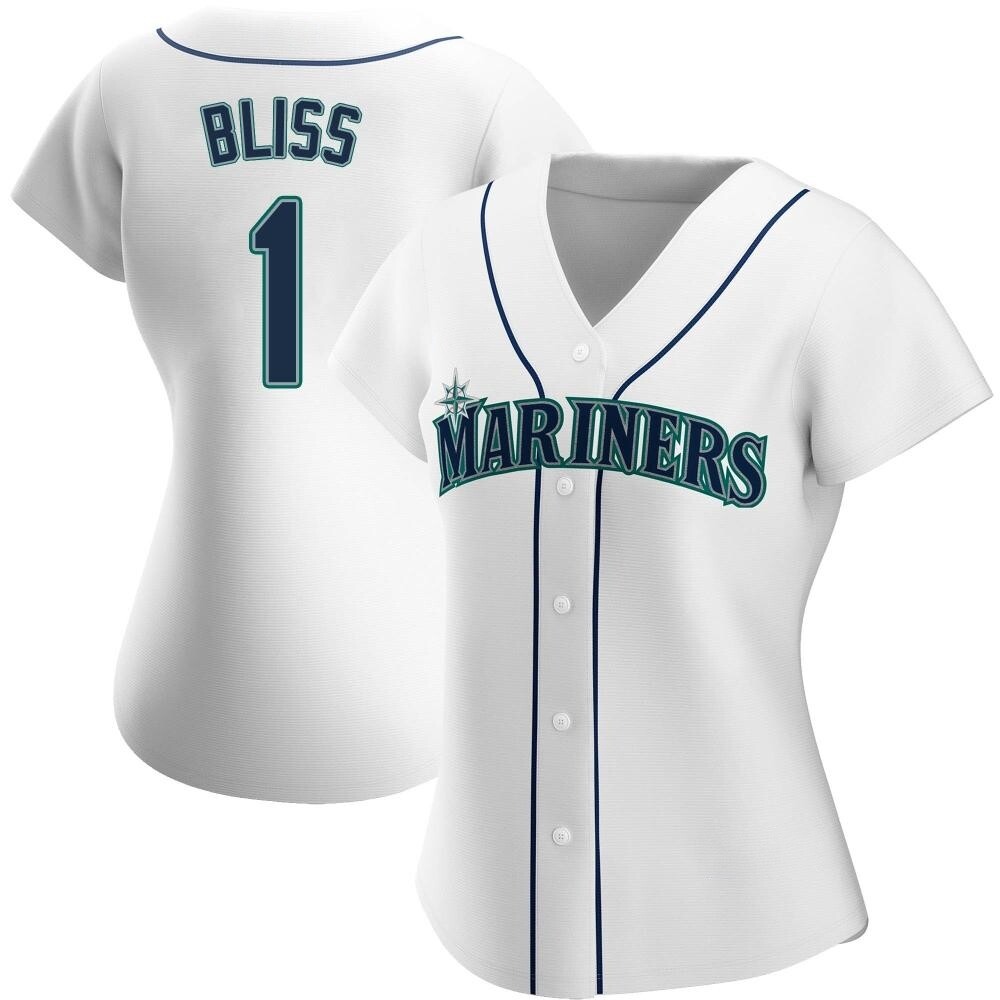 Authentic Ryan Bliss Women's Seattle Mariners White Home Jersey Authentic Ryan Bliss Women's Seattle Mariners White Home Jersey