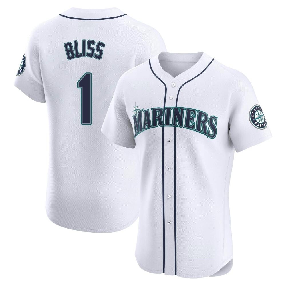 Elite Ryan Bliss Men's Seattle Mariners White Home Jersey Elite Ryan Bliss Men's Seattle Mariners White Home Jersey
