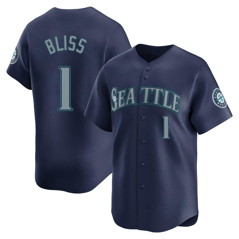 Limited Ryan Bliss Men's Seattle Mariners Navy Road Jersey