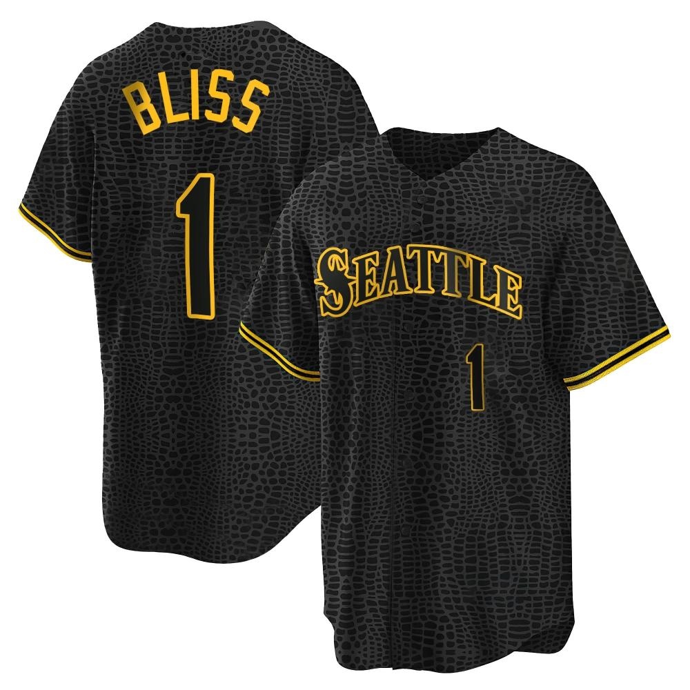 Replica Ryan Bliss Men's Seattle Mariners Black Snake Skin City Jersey