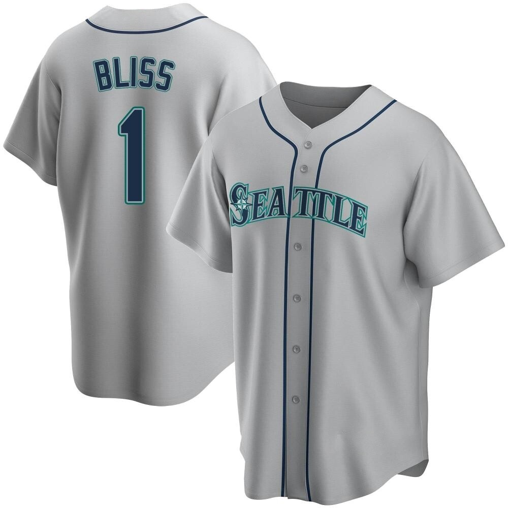 Replica Ryan Bliss Men's Seattle Mariners Gray Road Jersey Replica Ryan Bliss Men's Seattle Mariners Gray Road Jersey