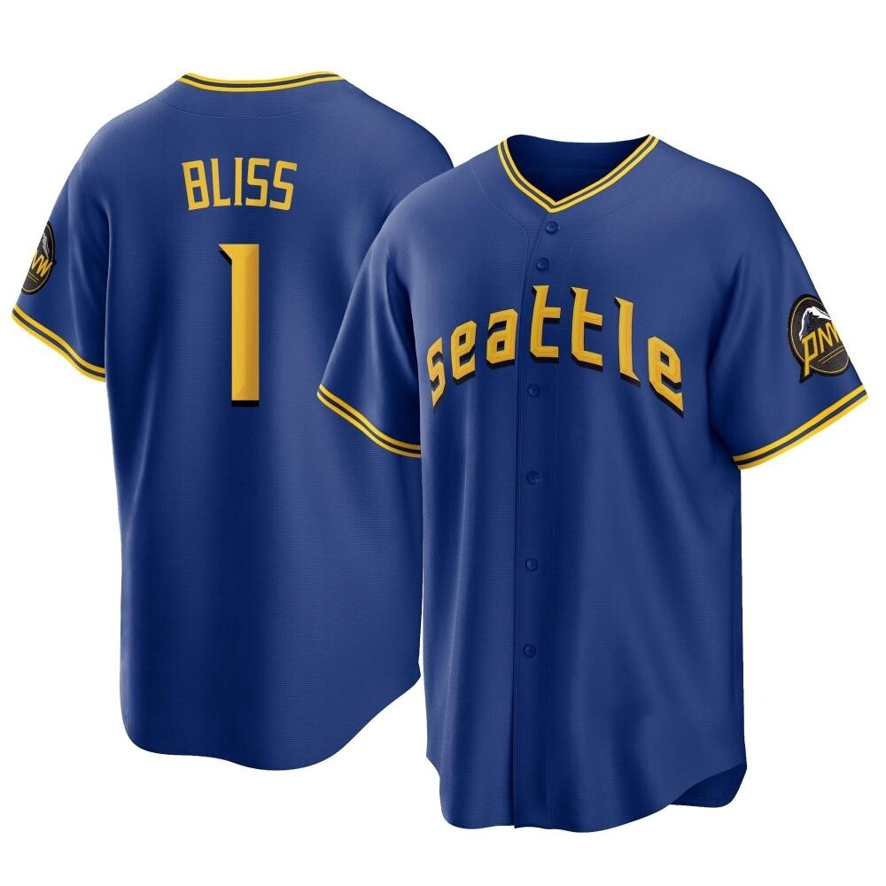 Replica Ryan Bliss Men's Seattle Mariners Royal 2023 City Connect Jersey Replica Ryan Bliss Men's Seattle Mariners Royal 2023 City Connect Jersey