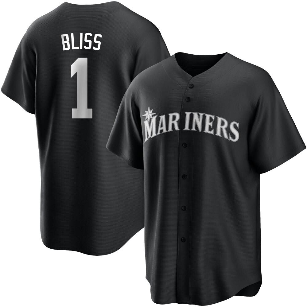 Replica Ryan Bliss Men's Seattle Mariners White Black/ Jersey