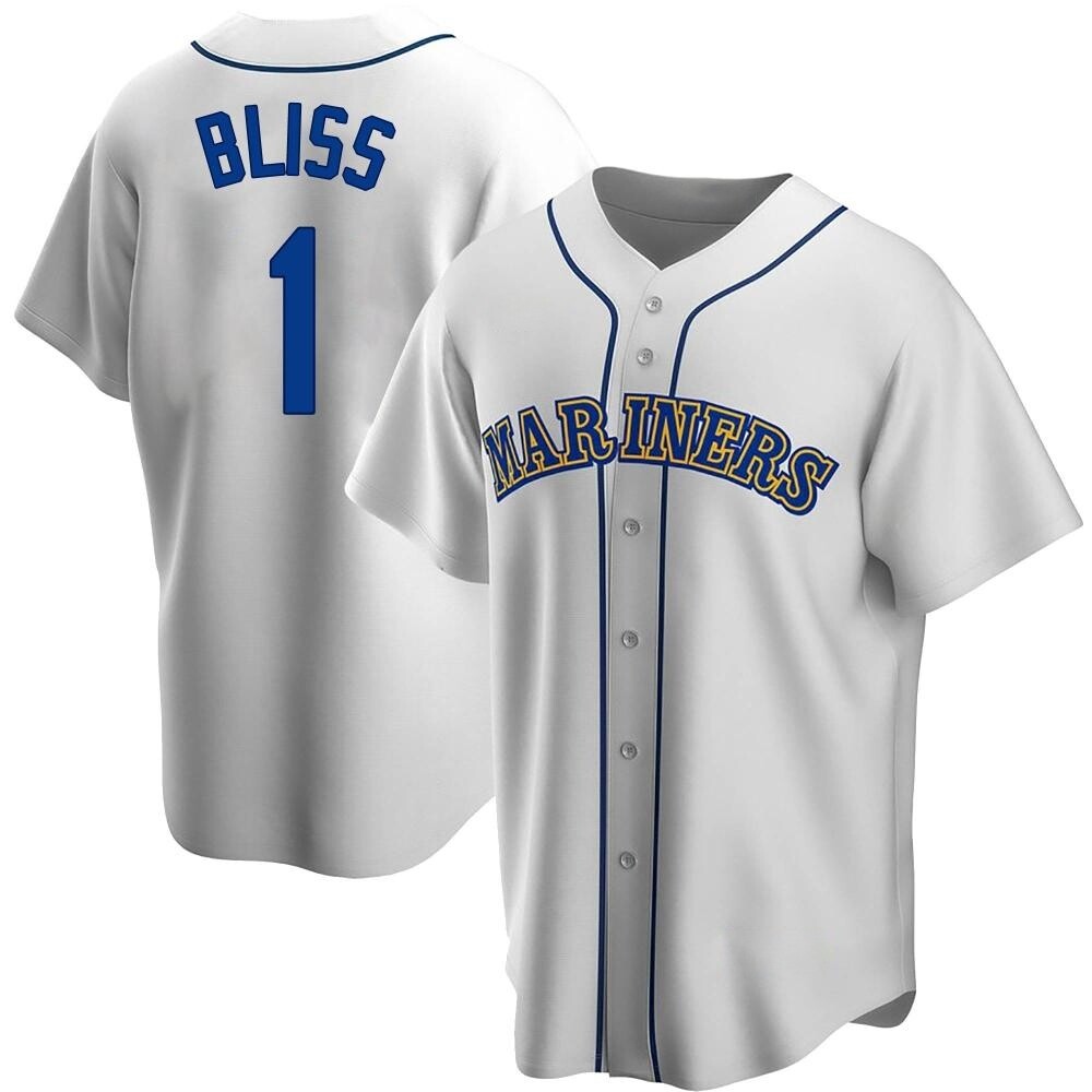 Replica Ryan Bliss Men's Seattle Mariners White Home Cooperstown Collection Jersey
