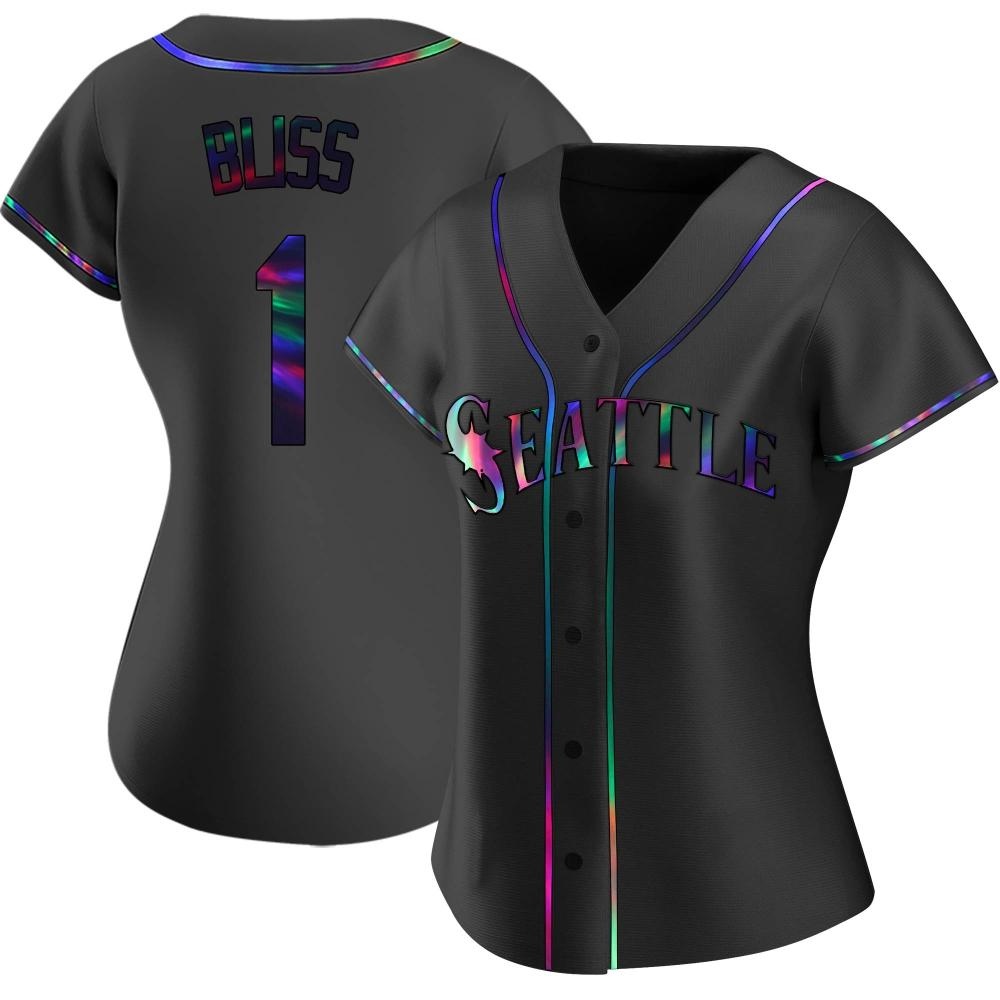 Replica Ryan Bliss Women's Seattle Mariners Black Holographic Alternate Jersey Replica Ryan Bliss Women's Seattle Mariners Black Holographic Alternate Jersey