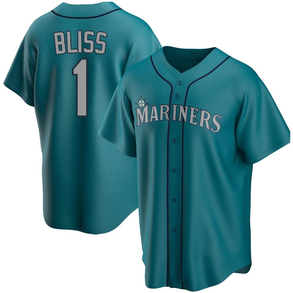 Replica Ryan Bliss Youth Seattle Mariners Aqua Alternate Jersey
