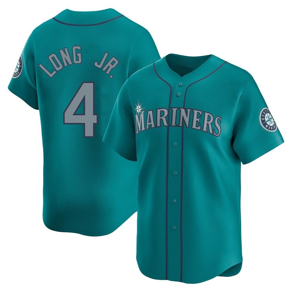 Limited Shed Long Jr. Men's Seattle Mariners Aqua Alternate Jersey Limited Shed Long Jr. Men's Seattle Mariners Aqua Alternate Jersey