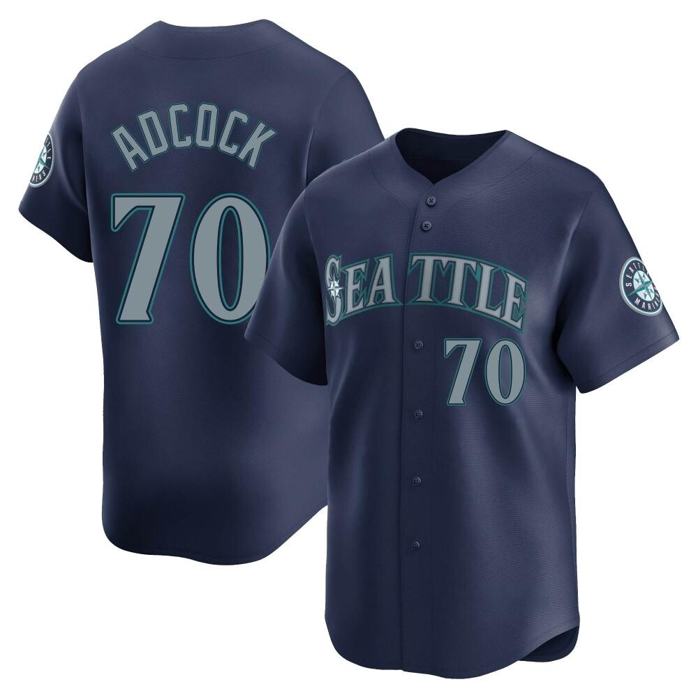 Limited Ty Adcock Youth Seattle Mariners Navy Road Jersey Limited Ty Adcock Youth Seattle Mariners Navy Road Jersey