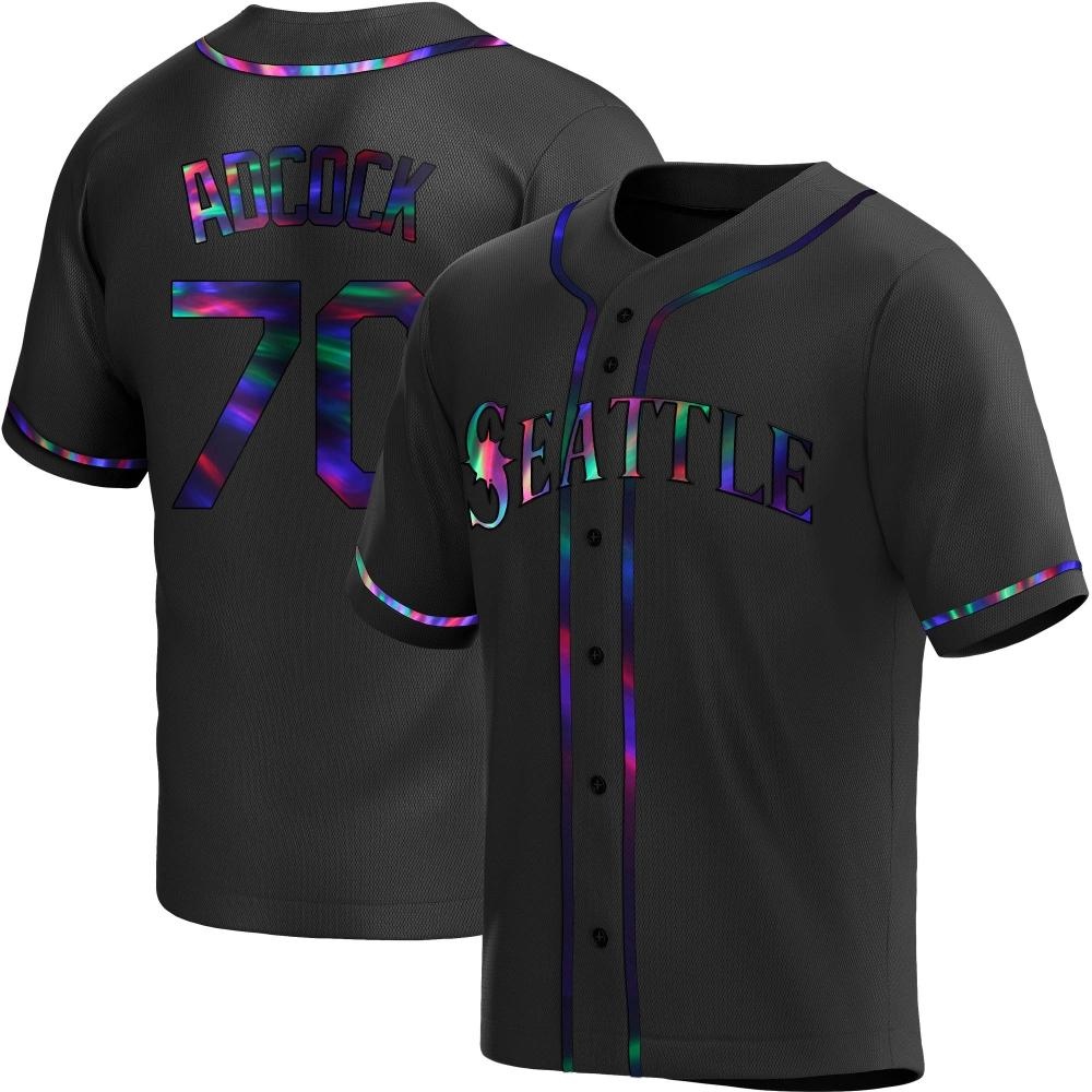 Replica Ty Adcock Men's Seattle Mariners Black Holographic Alternate Jersey Replica Ty Adcock Men's Seattle Mariners Black Holographic Alternate Jersey