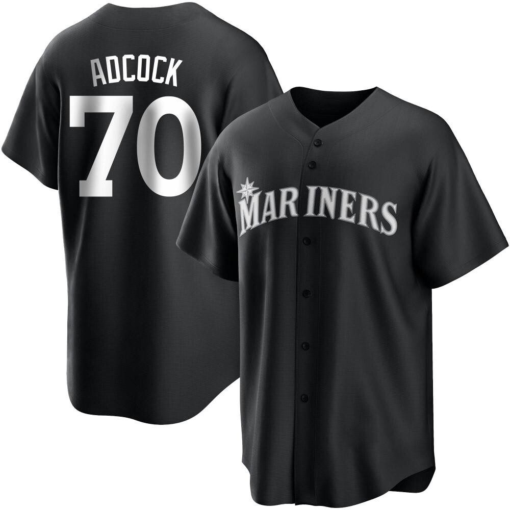 Replica Ty Adcock Men's Seattle Mariners White Black/ Jersey