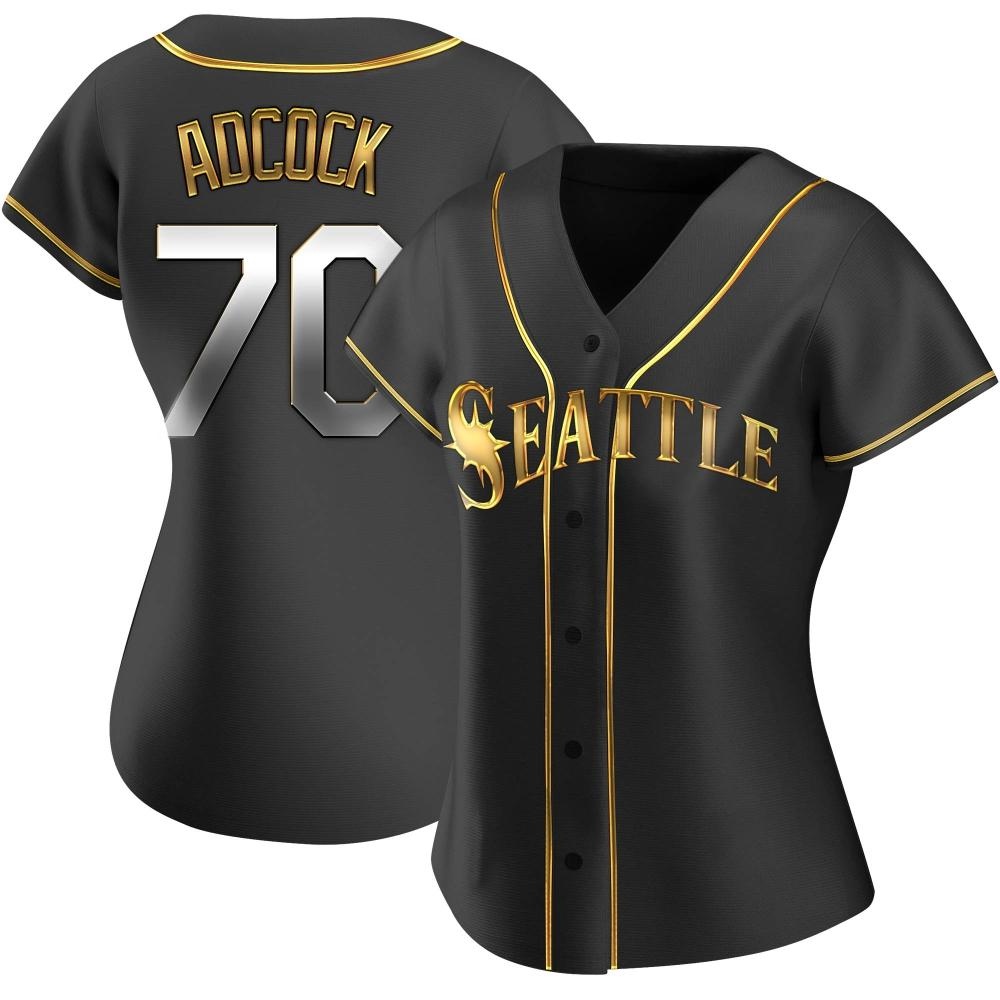 Replica Ty Adcock Women's Seattle Mariners Black Golden Alternate Jersey Replica Ty Adcock Women's Seattle Mariners Black Golden Alternate Jersey