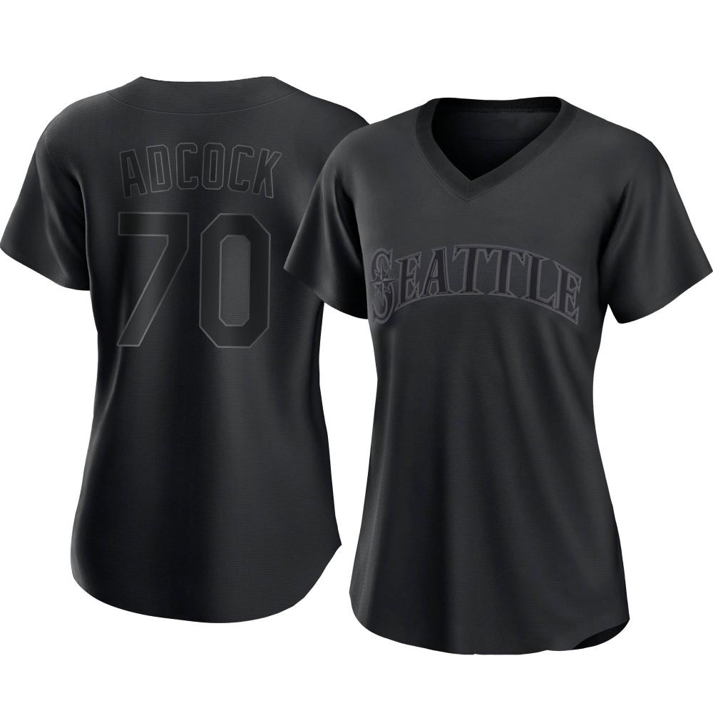 Replica Ty Adcock Women's Seattle Mariners Black Pitch Fashion Jersey Replica Ty Adcock Women's Seattle Mariners Black Pitch Fashion Jersey