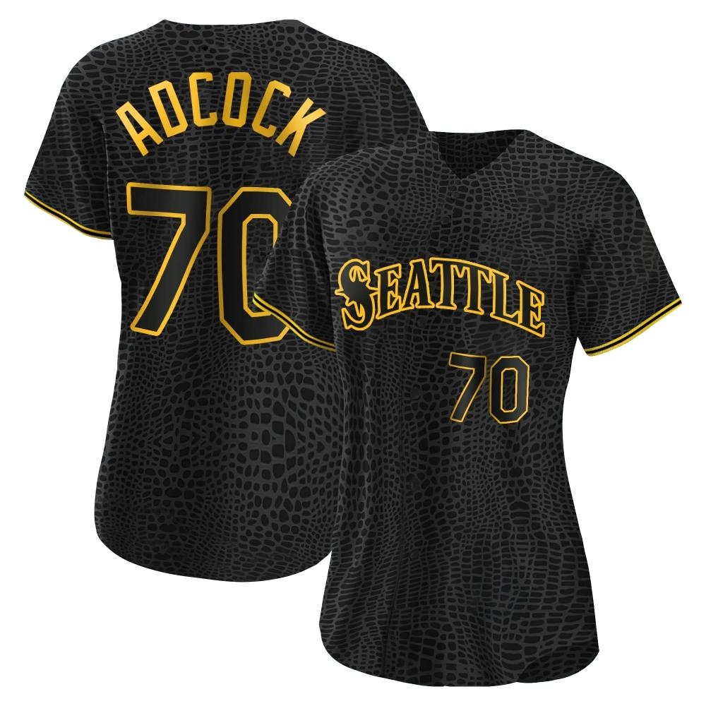 Replica Ty Adcock Women's Seattle Mariners Black Snake Skin City Jersey Replica Ty Adcock Women's Seattle Mariners Black Snake Skin City Jersey