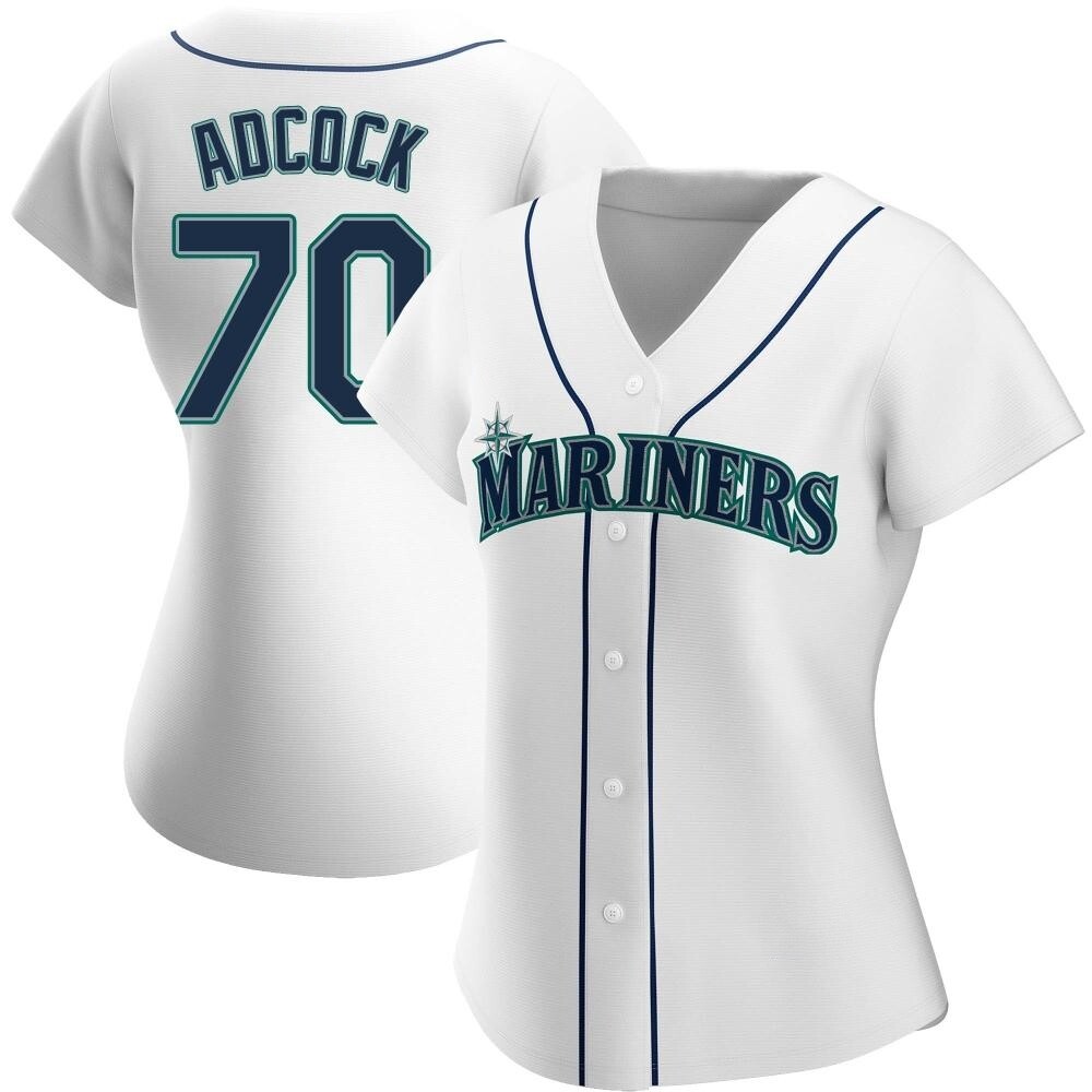 Replica Ty Adcock Women's Seattle Mariners White Home Jersey Replica Ty Adcock Women's Seattle Mariners White Home Jersey